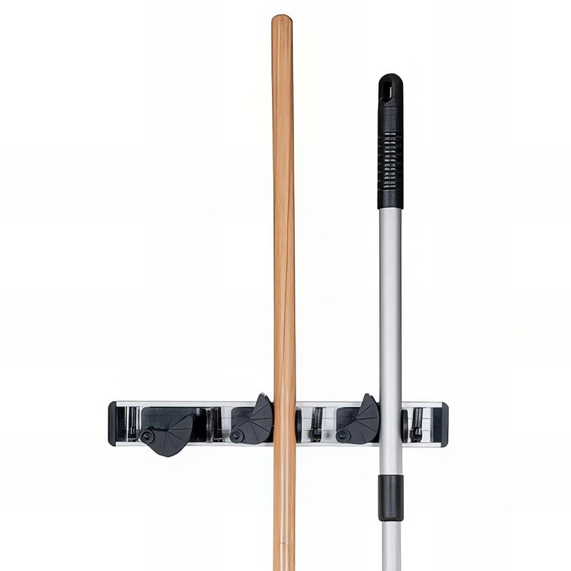 Ribimex PRPSMX3 3 Position Broom Holder Silver/Black