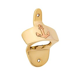 NKlaus Maritime Bottle Opener Wall Mounted Brass Solid Gold Wall Bottle Opener 1155