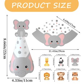 Children's Birthday Party Hats, Pack of 6 Party Hats, Colourful Celebration Headwear for a Fun Decoration