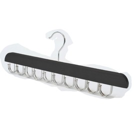 Bra Hanger for Closet Organizer, Wooden Tank Top Hangers with 20 Foldable Hooks, 360° Rotating Design, Space Saving Storage for Tank Tops, Bras, Scarves, Belts, Ties etc (2, Black)