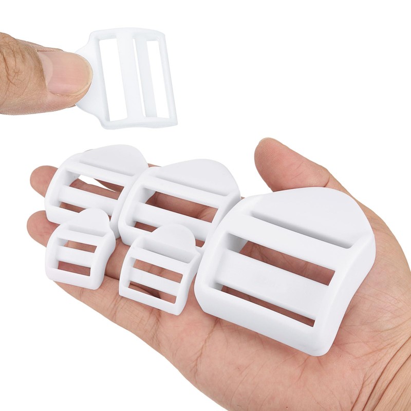 sourcing map 16Pcs Plastic Ladder Slider, 1" (25mm) White Adjustable