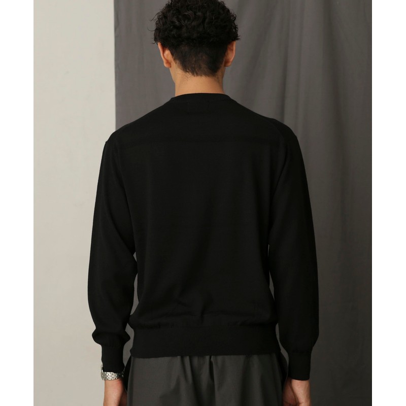 nano universe "pill-less knit" Fine Gauge Crew Neck, top grey