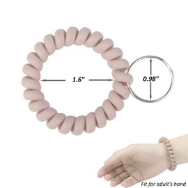 BIHRTC 6Pcs Wrist Coil Keychain Spiral Bracelet Wristband Stretchable Key Holder