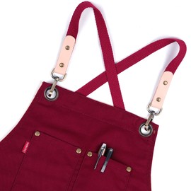 VANTOO Double-Side Colors Apron with Pockets for Men Women, Chef Apron with Webbing Strap