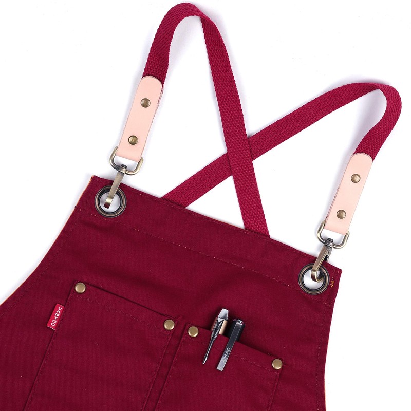 VANTOO Double-Side Colors Apron with Pockets for Men Women, Chef