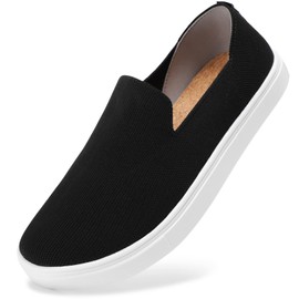 STQ Slip on Shoes Women Fall Womens Slip on Sneakers Comfortable Business Casual Shoes Black 7 US