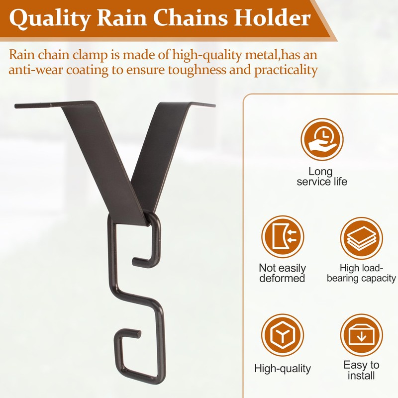 GYPNS Rain Chain Clip for Gutter Adapter, Outside Hardware Rain