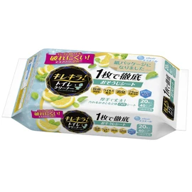 Elleair Kirekira! Toilet Cleaner, Refill, 20 Sheets, Citrus Mint, Clean Thoroughly with 1 Sheet