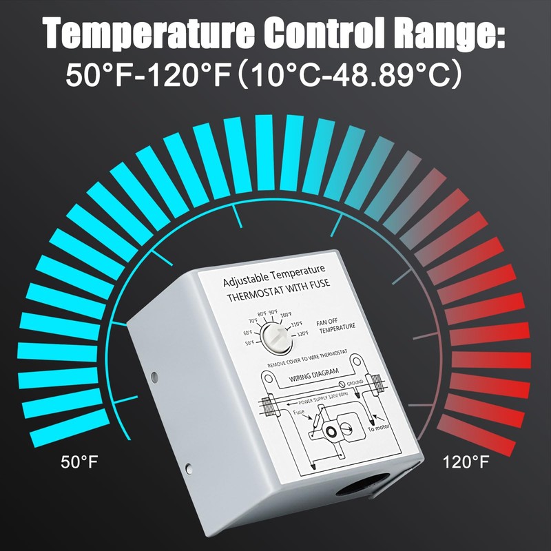 Criditpid 10 Inch Shutter Exhaust Fan, 820 CFM Attic Fan,