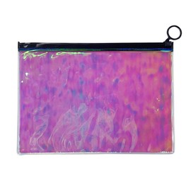 ONEART Mini Zipper Makeup Bag，9.36x6.63inch 1pcs Lipstick Storage Pouch,Iridescent Small Cosmetic Bag Organize Travel Small Things.