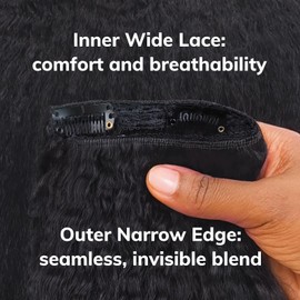 IDN BEAUTY Clip in Hair Extensions Real Human Hair Kinky Straight 120g Natural Black Double-layer Lace Clip In for Black Women Soft Breathable Lace Invisible Seamlessly Blending 7pcs 18 Inch