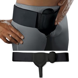 OPVYAEU Hernia Belt for Men and Women - Hernia Bandage Left and Right Wearable - Flexible Adjustable Hernia Belt - M (Black 86-112 cm Hip Circumference)
