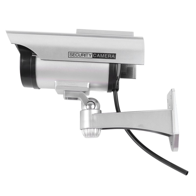 Fake Surveillance Camera Solar Powered Simulation Monitor with LED Flashing