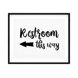 Designs ByLITA Restrooms This Way (Left Arrow) 5 x 7 UNFRAMED Print Business & Events Decor Wall Art
