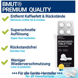 10 x Cleaning Tablets for Fully Automatic Coffee Machines | Against Coffee Oil Residue | for Jura, Siemens, Delonghi etc.