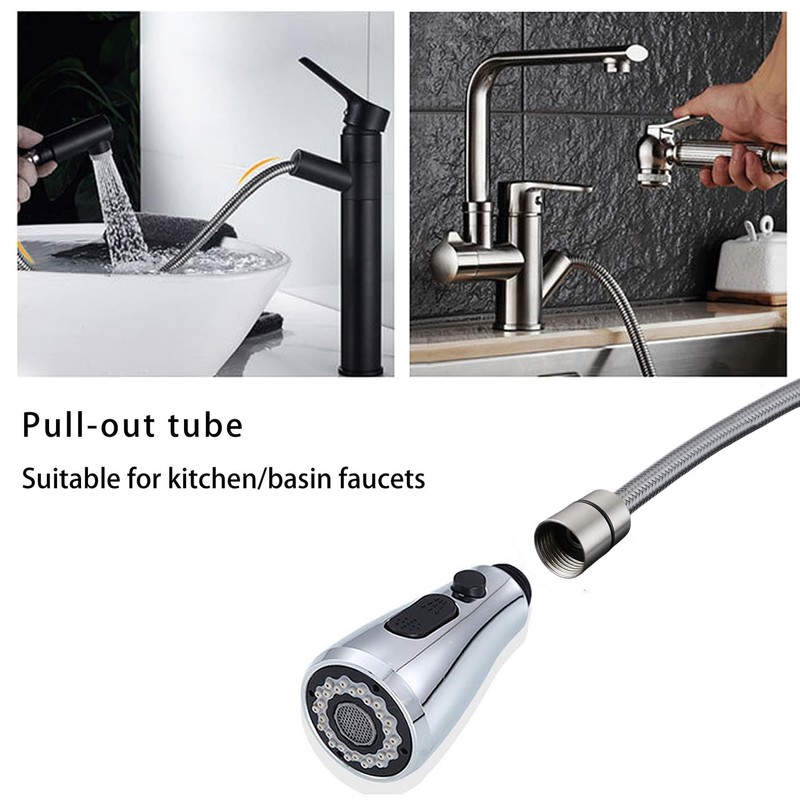 Spray Hose for Kitchen Faucet, 59-inch Pull-Out Sink Replacement, Pull