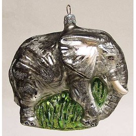 Slavic Treasures "Elephant Figure" Collectible Blown Glass Ornament #01-422-A