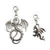 2pcs Dragon Clip on Charm, Gothic Flying Dragon Zipper Pull