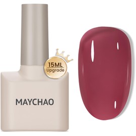 MAYCHAO 15ML Jelly Plum Gel Nail Polish 1Pc Crystal Plum Gel Polish Soak off Translucent Plum Nail Polish Nail Art Manicure Salon DIY at Home, 0.5 OZ