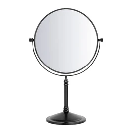 DOWRY Makeup Mirror 10x Magnification Vanity Mirror Tabletop Two-Sided Swivel Matte Black(10X)