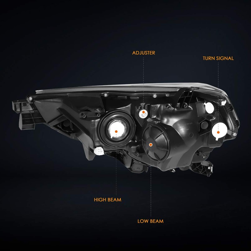 Compatible with Toyota 4Runner 14-20 Headlight Assembly,OE Style+Projector,Black Housing Amber