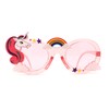 Womens Unicorn Rainbow Cloud Mod Oval Plastic Sunglasses Pink