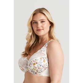 Miss Mary of Sweden Fauna Underwired Bra – Full Cup, Lace & Mesh, Extra Support & Lift Beige