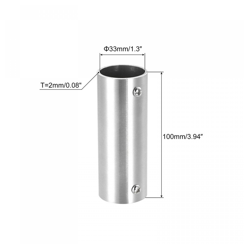 sourcing map Rail Pipe Fitting 2-Way 100mm Length 202 Stainless