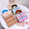 ZELICONTU Striped Foldable Makeup Bag Travel Toiletries Organizer, 4-in-1 Detachable