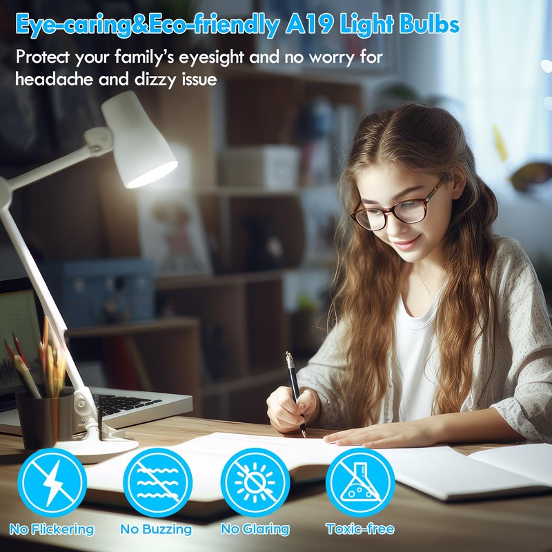 LED Light Bulbs 100 Watt Equivalent 1600 Lumens, A19 14W