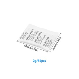 MABAHON 55 Packets 2 Gram Silica Gel Desiccant Non Toxic Moisture Absorber Dehumidifiers Mold/Mildew/Fungus/Corrosion Prevention for Jewelry Tools