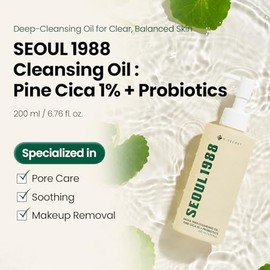 K-SECRET SEOUL 1988 Cica Cleansing Oil – Deep Pore Cleansing & Gentle Exfoliation | Daily Oil Cleanser for Sensitive Skin | Korean Skincare, 200ml / 6
