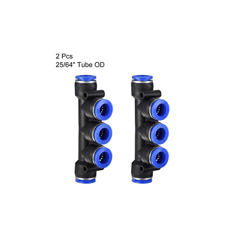 sourcing map Plastic Inline Manifold Union Push to Connect Tube