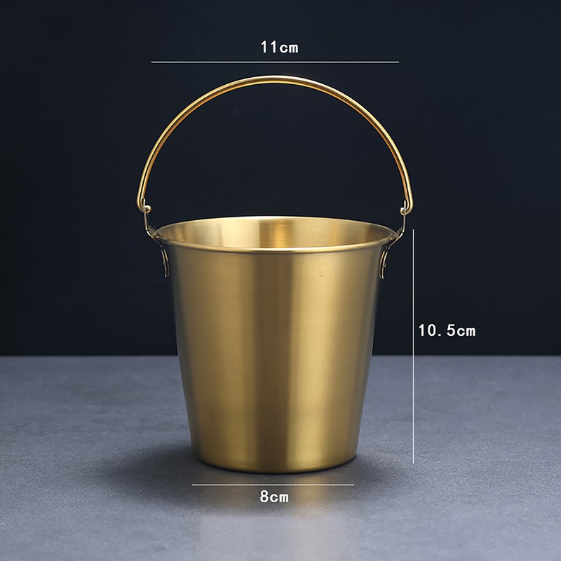 Mini Stainless Steel Pails Small Ice Bucket with Handle for