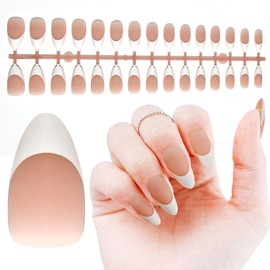 JODSONE 150PCS Almond Nude Press On Nails - 15 Sizes Fake Nail Tips with Seamless Fit, Natural Soft Curve False Nails for DIY Manicure