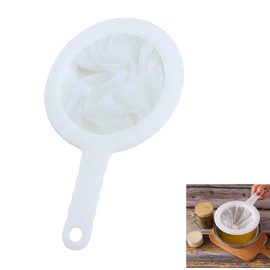 1pcs Plastic Nylon Fine Mesh Strainer,200 Mesh Fine Mesh Food Grade PP Strainer Ultra-Fine Nylon Mesh Sieve Mesh Colander with Non Slip Handle for Coffee Jam Fruits Vegetable Straining Set Strainer