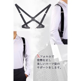 Spargel Holster Suspenders, Men's, Women's, Width 1.0 inches (2.5 cm), Clip On Gun Suspenders, navy white stripe