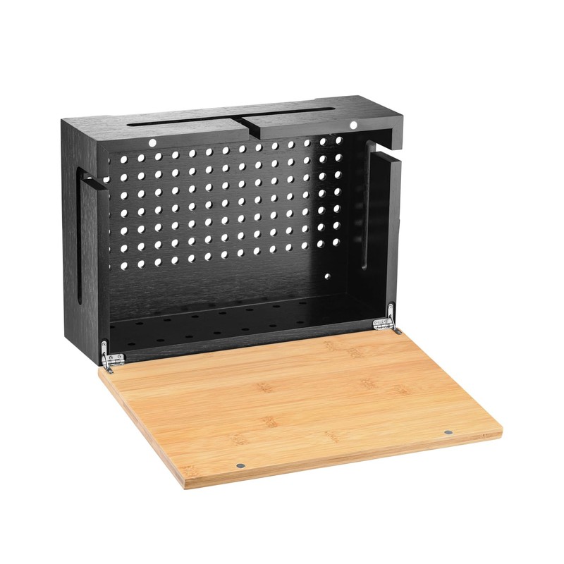 Bamboo Cable Management Box with Magnetic Lid - 12,6x7,9x4.3 in
