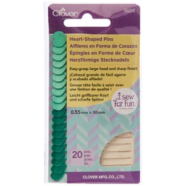 Clover 20/Pkg I Sew for Fun Heart Shaped Pins, 8