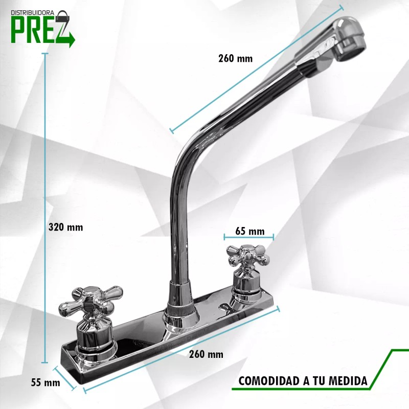 Prez Grifo Mezcladora Fregador Llave Acero Inoxidable Sp-80021