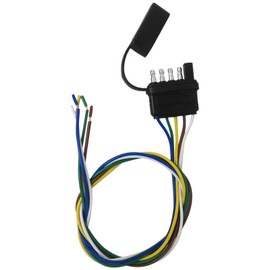 WELURE 5 Way Flat Trailer Wiring Harness Plug 22" Wire Lead Trailer End Pre-Stripped 5 Pin Trailer Wiring Harness with 5 Colors Wire for Trailer RV Boat