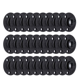Antirust Black Painted Floor Flange, Home TZH Malleable iron Pipe Fittings for Industrial vintage style, Flanges with Threaded Hole for DIY Project/Furniture/Shelving Decoration (30, 1/2")