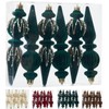 Dark Green Christmas Ornaments Set,6 Pack Plastic Shatterproof Christmas Ball