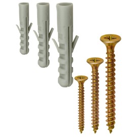 FUXXER® 249 Piece Screw and Dowel Set in Sorting Box, Cross Slotted Screws Including 5, 6, 8 Dowels
