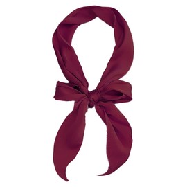 COTIM COYIN Women Plain Skinny Scarf, Solid Color Long Neckerchief Hair Band Choker for Women Purse Handbag, Wine Red