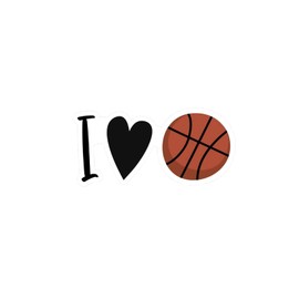 I Love Basketball Sticker, Basketball Decal, Basketball Fan, Gift for Basketball Lovers, Basketball Game Day Vibes, Sports Vinyl Sticker, Game Stickers, Laptop Bottle Sticker 5"