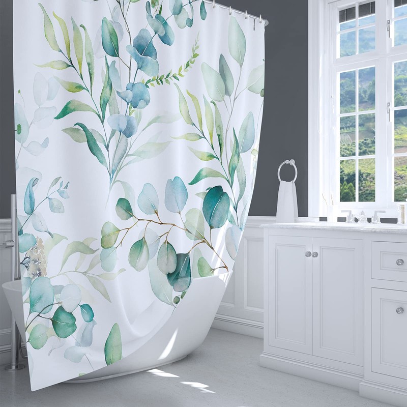 LIVETTY Leaves Shower Curtain 180 x 180 cm Green Leaf