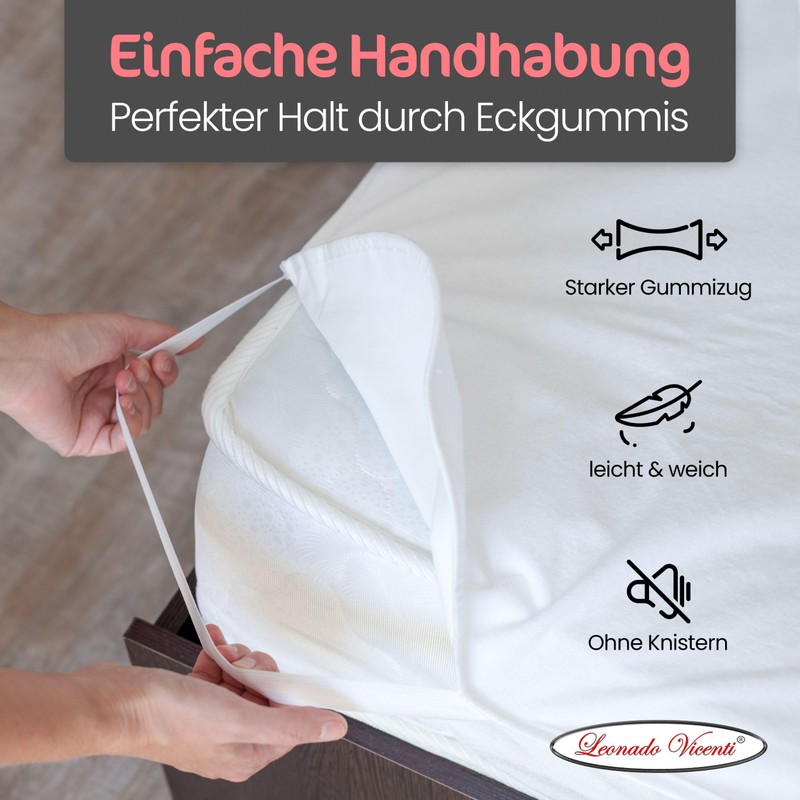 Leonado Vicenti Mattress Protector 90 x 200 cm Single Bed