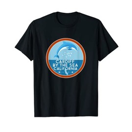 I Love Cardiff by the Sea California Pacific Ocean Dolphin T-Shirt, black