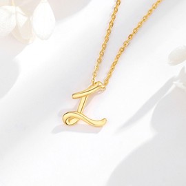EUDORA 18K Gold Plated Sterling Silver L Initial Necklaces for Women, Gold Dainty Classic 26 Letter L Pendant Monogram Necklace Jewelry Birthday Mothers Day Gifts for Women Mom,18inch Chain